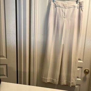 White House Black Market White Trousers with Wide-Leg Silhouette